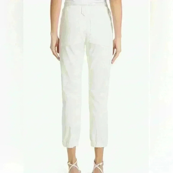FRAME Banded Bottom Moto Pants Off White Cropped Relaxed Denim Size 33 NWT - Picture 3 of 15